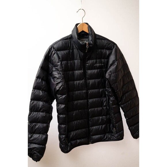 Eddie Bauer Mens S black puffer jacket coat down blend - Picture 1 of 4